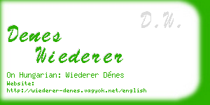 denes wiederer business card